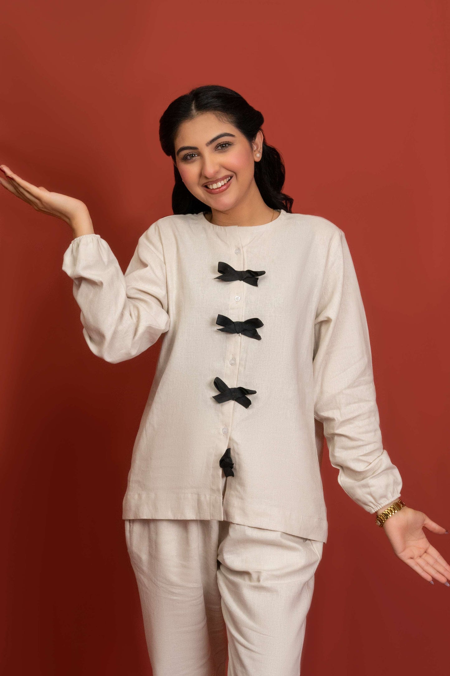 Classic Essence White Casual Set | Shirt & Trouser