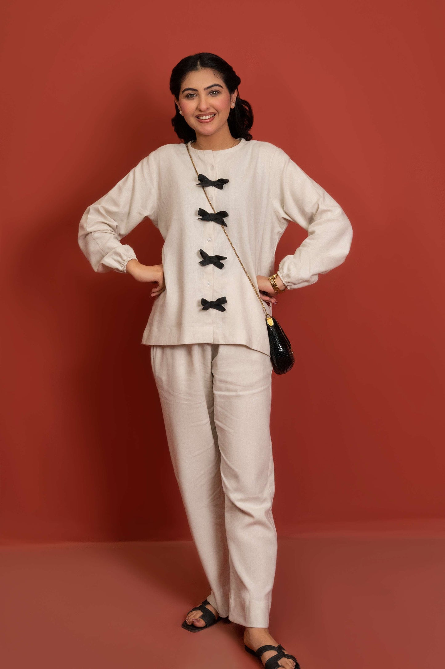 Classic Essence White Casual Set | Shirt & Trouser