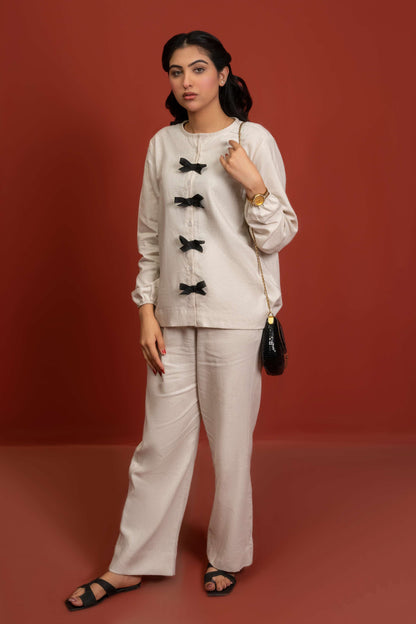 Classic Essence White Casual Set | Shirt & Trouser