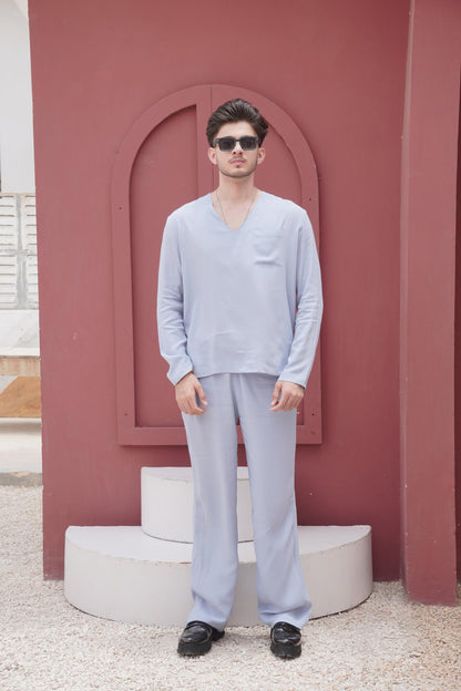 Classic Essence Light Violet Coord Set | Shirt & Trouser