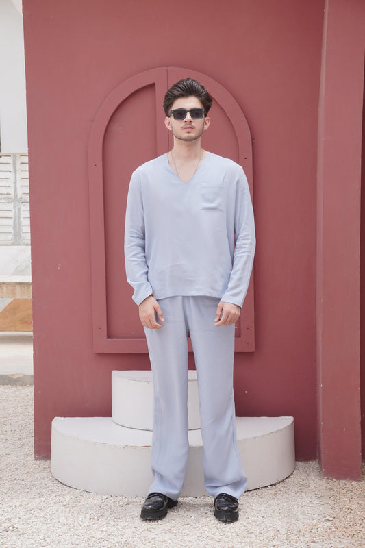Classic Essence Light Violet Coord Set | Shirt & Trouser