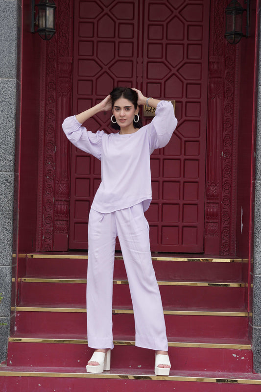 Classic Essence Light Purple Casual Set | Shirt & Trouser