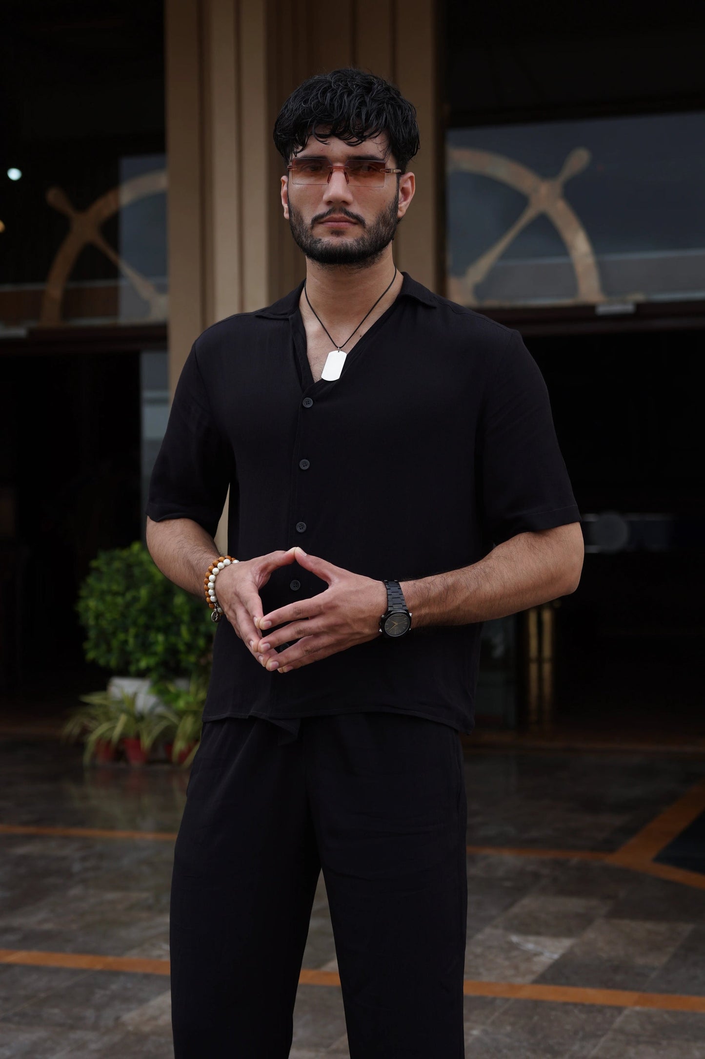 Classic Essence Black Coord Set | Shirt & Trouser