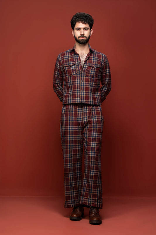Classic Essence Stripped Coord Set | Shirt & Trouser
