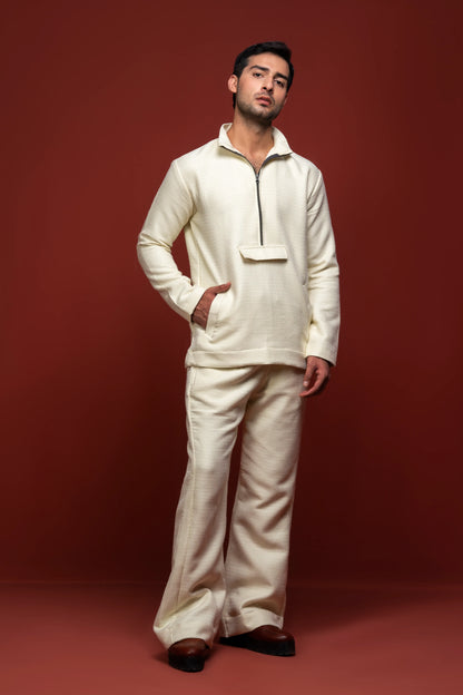 Classic Essence Off-white Coord Set | Shirt & Trouser