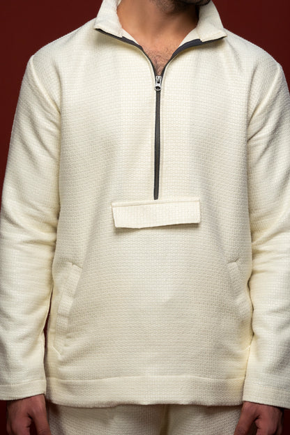 Classic Essence Off-white Coord Set | Shirt & Trouser