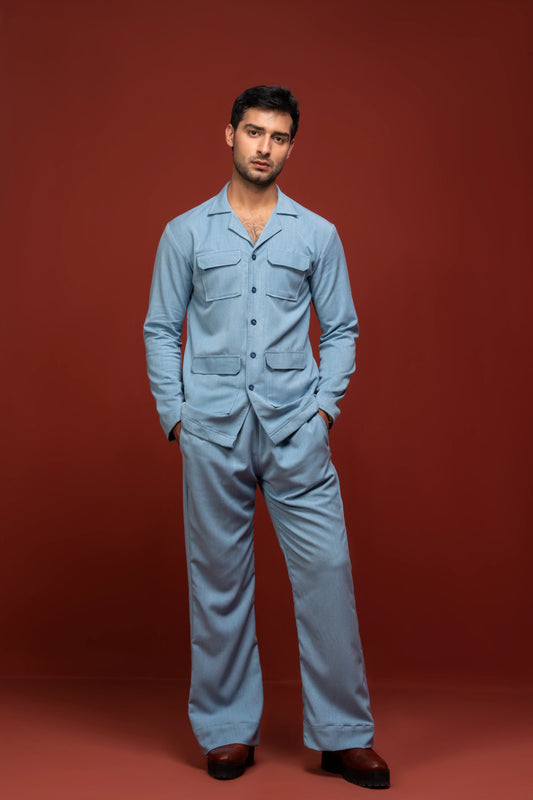 Classic Essence Frost Coord Set | Shirt & Trouser