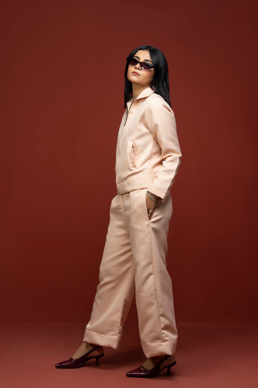 Classic Essence Pink Casual Set | Shirt & Trouser