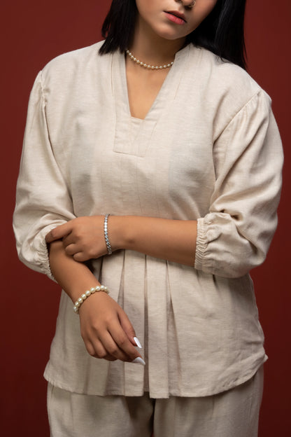 Classic Essence White Casual Set | Shirt & Trouser