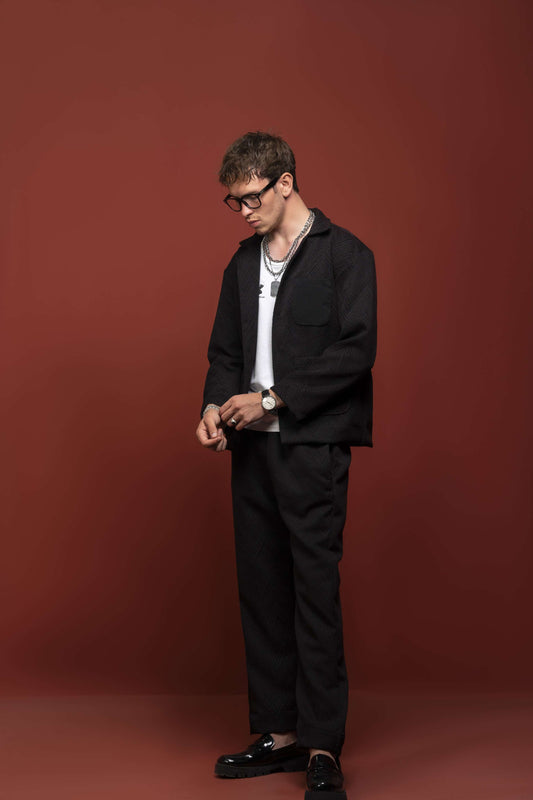 Classic Essence Black Coord Set | Shirt & Trouser