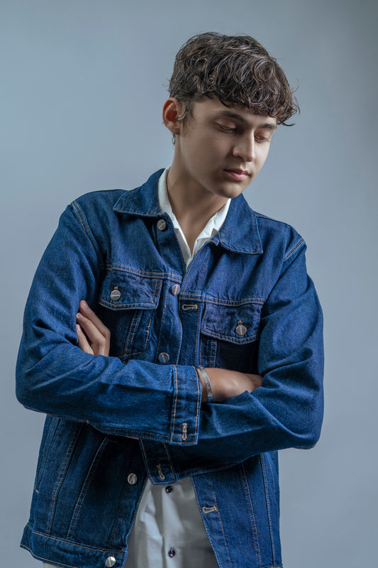 Denim Jacket Dark Blue Men