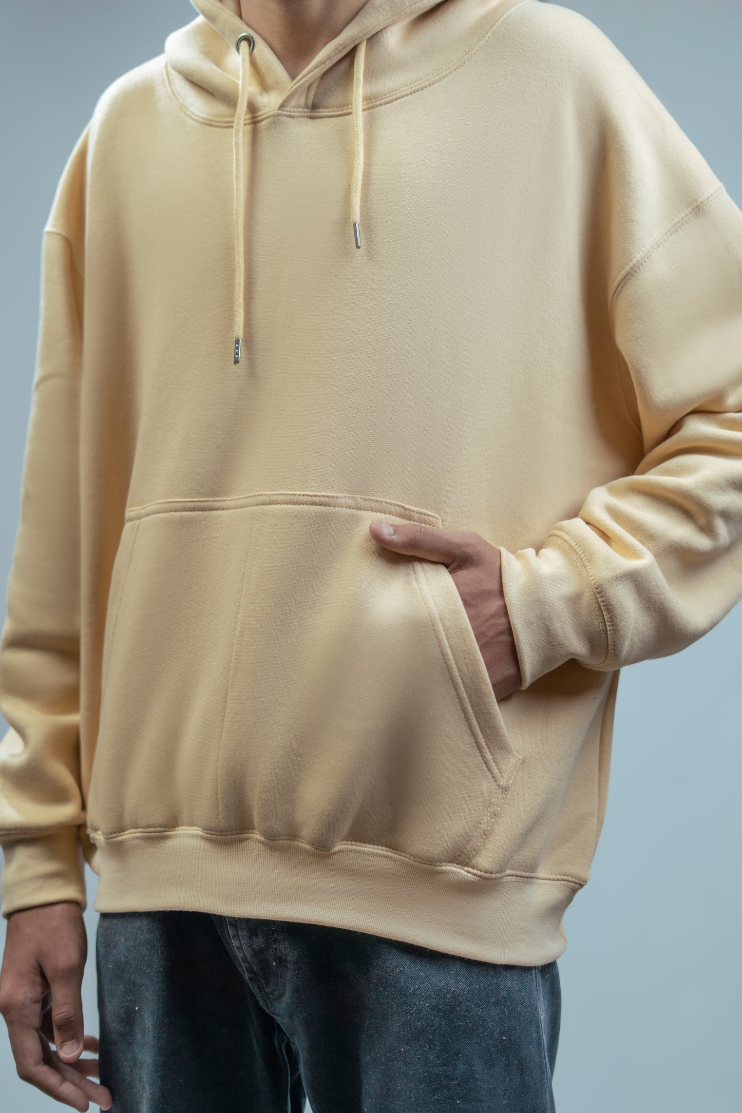 Hoodies Drop Shoulder Beige Men