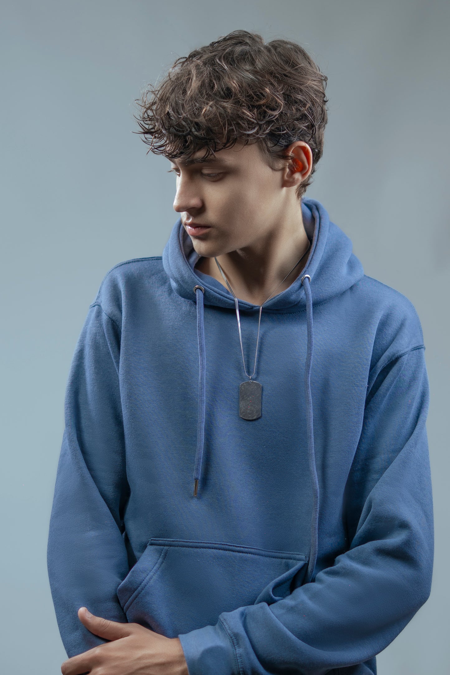 Hoodies Drop Shoulder Blue Men
