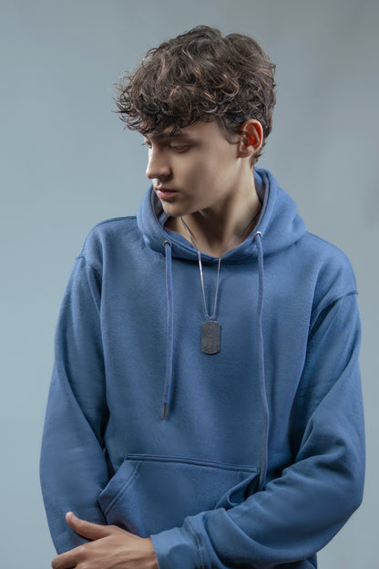 Hoodies Drop Shoulder Blue Men