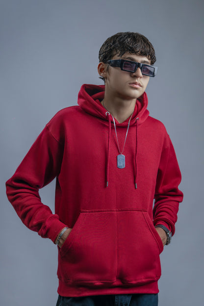 Hoodies Drop Shoulder Red Men