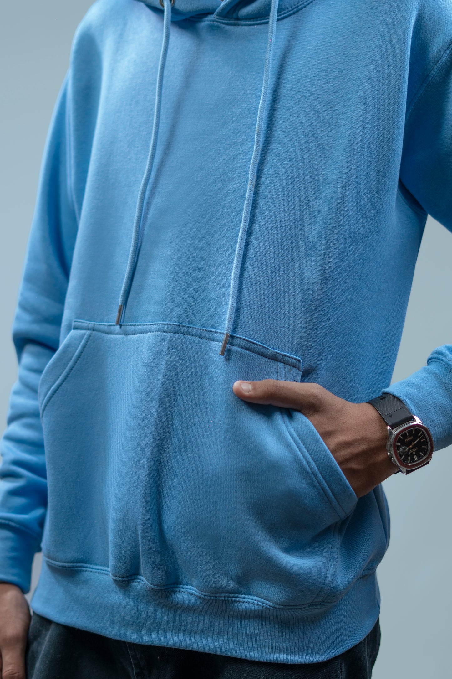 Hoodies Drop Shoulder light Blue Men