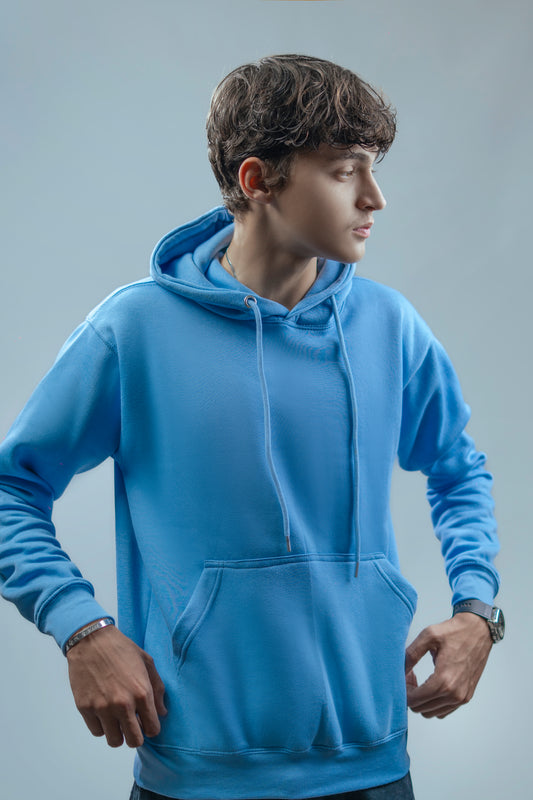 Hoodies Drop Shoulder light Blue Men