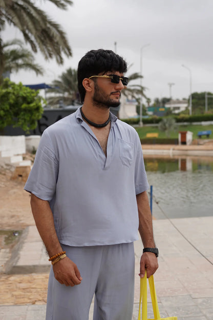 Relax Fit Feather Grey Button-down