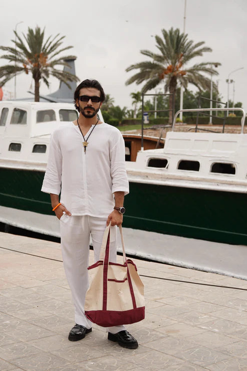 Relax Fit White Button-down