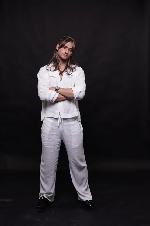 Relax Fit White Button-down