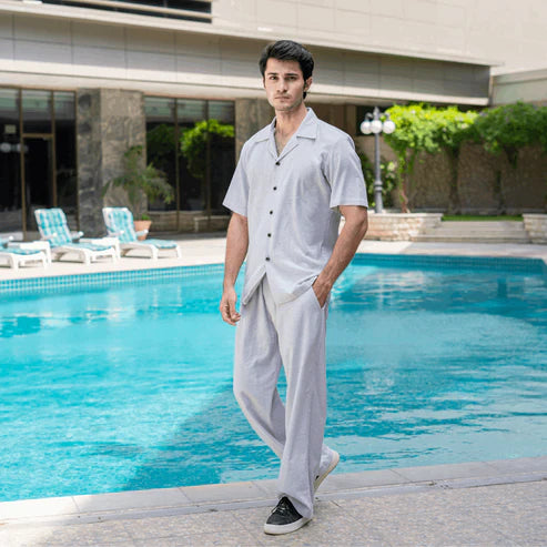 Relax Fit Silver Button-down