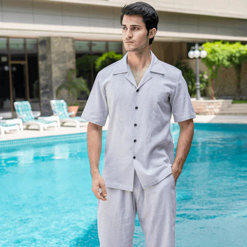 Relax Fit Silver Button-down