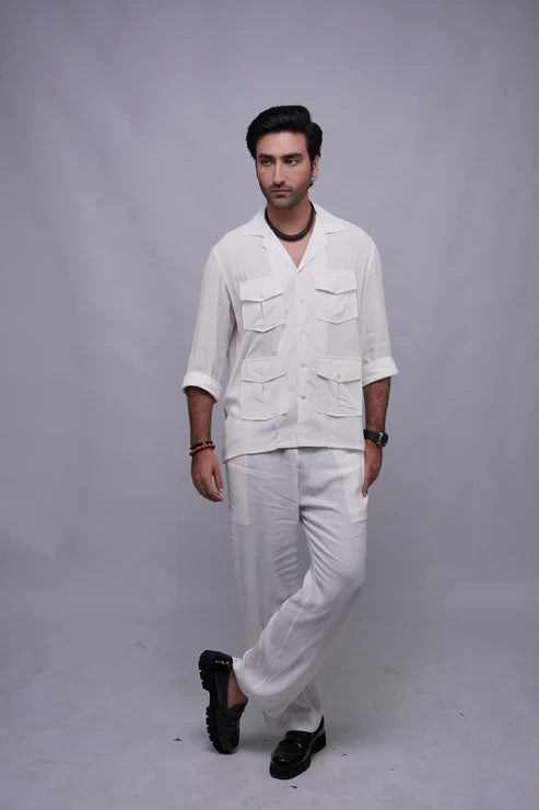 Relax Fit White Button-down