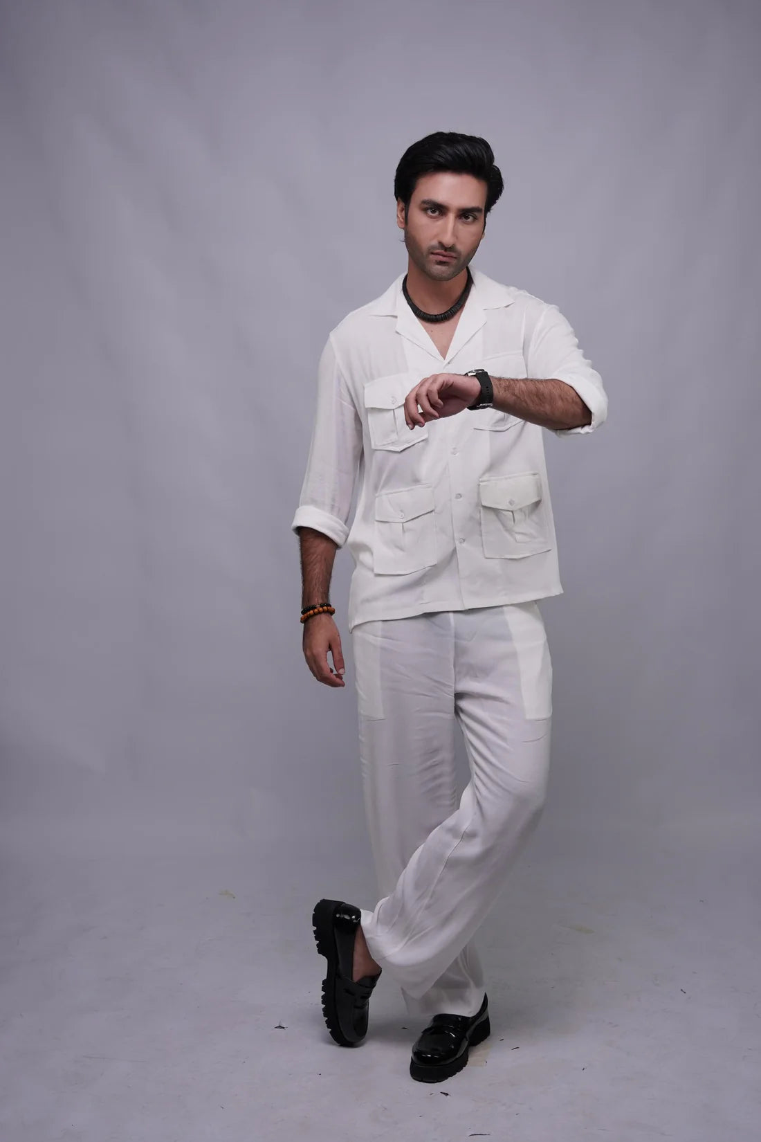 Relax Fit White Button-down