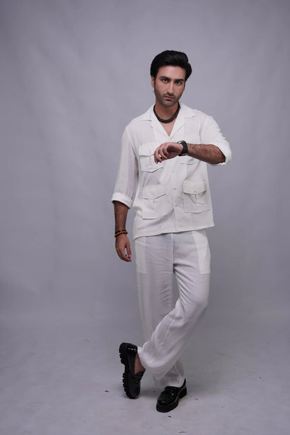 Relax Fit White Button-down
