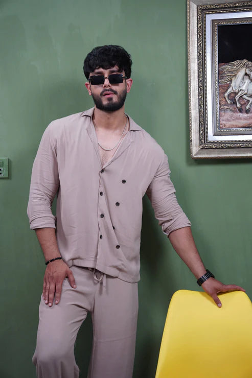 Relax Fit Light Grey Button-down