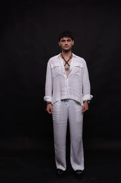 Relax Fit White Button-down