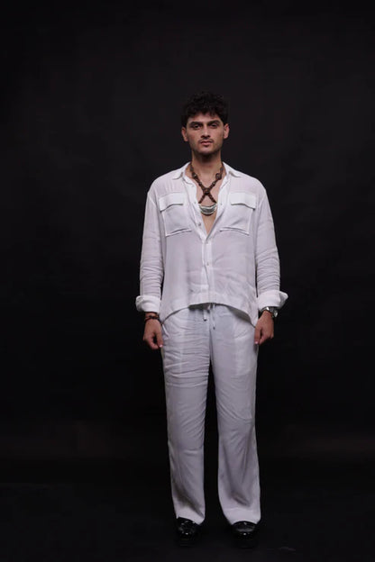 Relax Fit White Button-down