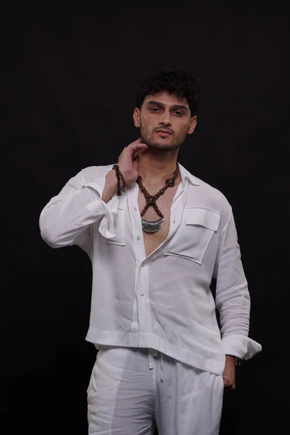 Relax Fit White Button-down