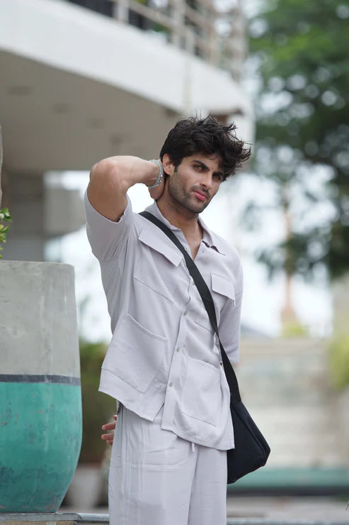 Relax Fit Ash Gray Button-down