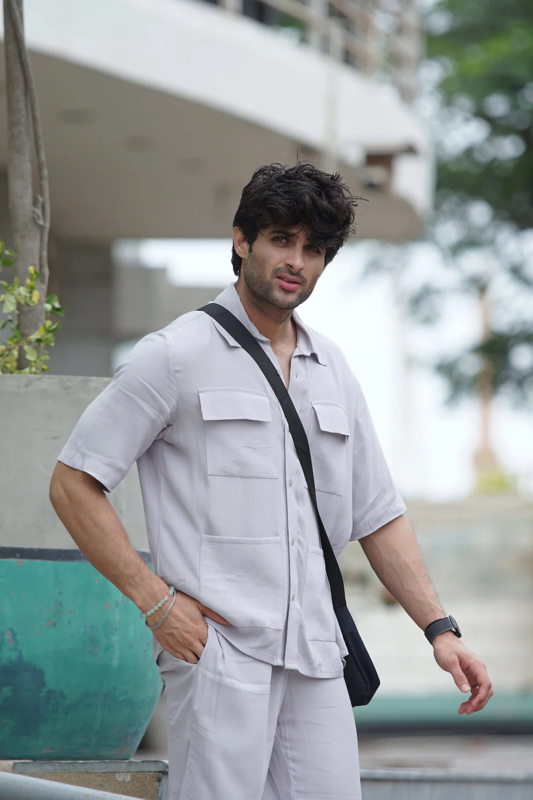 Relax Fit Ash Gray Button-down